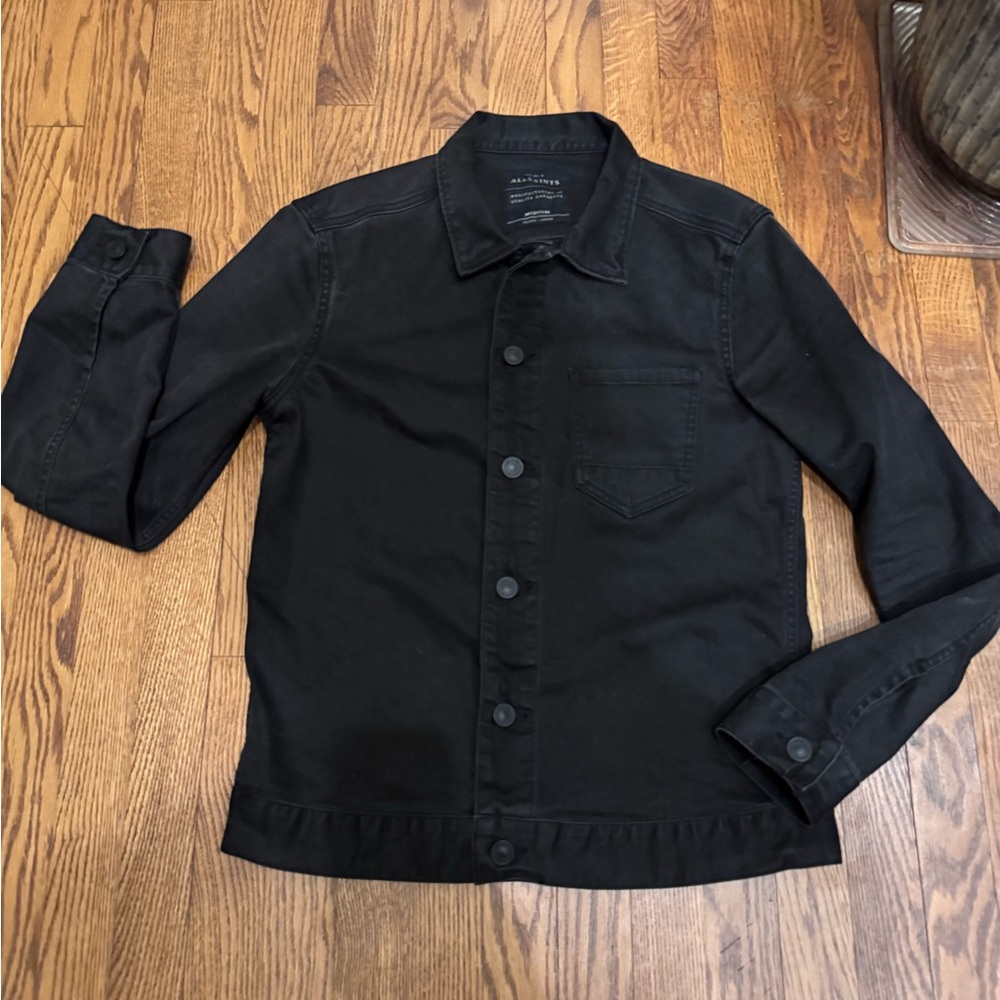 All Saints Black Lightweight Baxter Denim Jacket